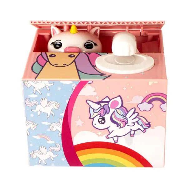 Unicorn Hiding In Box Coin BanktevanaaUnicorn Hiding In Box Coin Bank